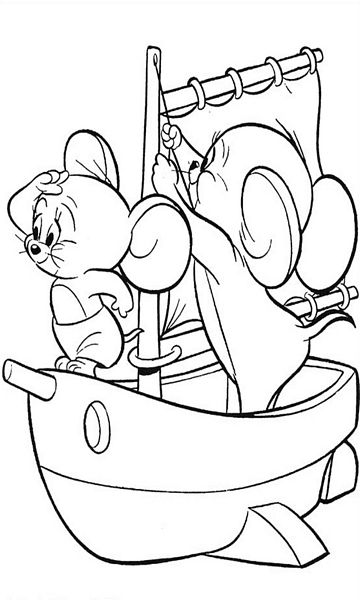kolorowanka myszki z bajki Tom i Jerry, malowanka do wydruku z bajki dla dzieci, do pokolorowania kredkami, obrazek nr 49